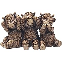 Lesser & Pavey Hughie Highland Cow Yoga Figur - Dekorative Wohnaccessoires Tartan