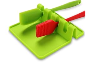 SINNSALLY Poggiamestolo Silicone,Posamestoli,Supporto per Cucchiai da Cucina,Ripiano per Utensili da Cucina,Posa Mestoli con Salvagoccia- Porta Mestoli da Cucina- Poggia Mestolo Cucina-Vassoio da Cucina