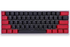 SUMGSN 61 Backlit Red Black Keycaps PBT Keycaps OEM Profile for Cherry MX Switches 60% Layout Mechanical Keyboard（Keycaps Only）