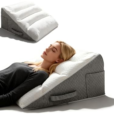 Coussin Triangulaire De Lecture Anti-Reflux 45x120 Cm - Oreiller Cale Lit Canapé Multiposition Pour Dormir, Sieste, Grossesse