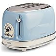 Ariete Tostapane Vintage 2 Fette 155, Tostiera con 6 Livelli di Tostatura, Espulsione Automatica, Funzione Defrost, Vassoio R