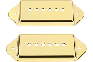 Banworks Cubiertas de plástico P90 para pastillas de guitarra eléctrica cubiertas de pastillas de mástil P90 Dog Ear de 50 mm para Epiphone Les Paul LP paquete de 2 JT/SYQG-06 doradas