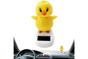 JOWXSX Yellow Solar Dancing Chicken – Bobblehead Toy, Cute Powered Figure Energy Dancing Funny Dashboard Moving Chicken Figurine Animal Bobblehead Dashboard Wobbling Powered Moving Figurine Car Decor Gift