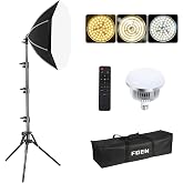LED Softbox 85W with Adjustable Remote Control 2700-6400K and Tripod 150cm | 50 cm Photography lighting kit for studio, strea
