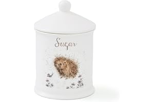 Portmeirion Home & Gifts WNS3996-XW Wrendale by Royal Worcester Sugar Canister (Hedgehog), Bone China, Multi-Colour, 10.5 x 10.5 x 15.5 cm