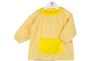 KLOTTZ Tablier Blouse sans Boutons pour Enfants à Carreaux. Puor l'école e travaux manuels.