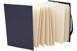 Artway Indigo - Baumwoll Rag Papier Skizzenbuch - Konzertina A6 Hochformat - 36 Seiten/18 Blätter aus 250gsm Mittlere Textur 100% Baumwoll Rag Papier - 100% Handgemachtes, Weiß