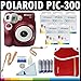 Produktbild Polaroid PIC-300 Sofortbild-Analog-Kamera (rot) mit (5) Polaroid-300-Sofortbildfilm-Packungen à 10 + Polaroid-Neoprentasche + Polaroid-Reinigungsset + -Hals- & Handschlaufe + (4) AA-Batterien