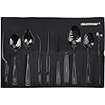 CREATIVECHEF Set of 10 Kitchen Tongs Chef Plating Tools Culinary Kit, Precision Tongs Specialty Chef Plating Kit for Decorating Food, Sturdiness Stainless Steel, Professional Kitchen Secret,Black