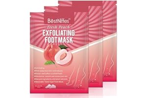 YUNY Foot Peel Mask - 3 Pairs - Exfoliator Peel Off Calluses Dead Skin Callus Remover, 100 Percent Natural Ingredients - Get Baby Soft Foot with No Hurt - for Women & Men (Peach), Multicolor