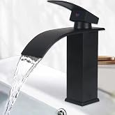 Minnhua Waterfall Basin Tap Bathroom Basin Tap Bathroom Taps for Bathroom Sinks Mixer Tap with Peak Height 110 mm Waterfall T