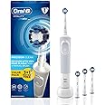 Oral B Vitality Rechargeable Rotating Electric Toothbrush for Adults with 4 Brush Heads & 2 Modes (Daily & Sensitive), 2 Min Timer with Quadpacer, 2 Year Warranty by Oral-B, IPX7 Water Resistant,