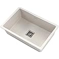 JINDAL Quartz Single Bowl 18x16x9 Inches Kitchen Sink | Quartz Metallic Sink | Coupling Sink | Non-fading Colour | UV Protection |kitchen sink quartz |Grey | Wash Basin for kitchen | 0211QZ