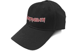 Rock Off Iron Maiden Embroidered Logo Baseball Cap - Classic Emblem Design - Black - Officially Licensed