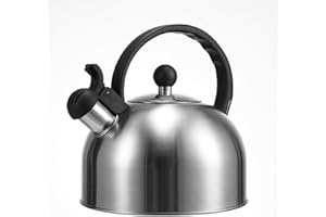 ACTIV CUISINE Tetera silbante de inducción de acero inoxidable de 2,5L para estufas de todos los fuegos (Gris)