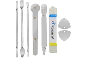 Haojiaho 8 Stück Handy Reparatur Hebelwerkzeug, Metall Langlebig, Ultradünn 0,1 mm Gebogenes LCD-Bildschirms Öffnungswerkzeug, Reparatur Öffnungs Werkzeug Kit für Handy, Laptop, Tablet, iPhone