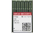 GROZ-BECKERT Pack of 10 Sewing Needles dpx5 with Round Piston and Bullet Tip for Industrial Sewing Machines (Nm. 110/18)