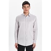 TUDORS Modern Slim Fit D&uuml;z Saten Pamuklu G&ouml;mlek, MD210001-142