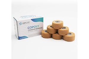 GSPCARE Selbsthaftende Bandage 2,5 cm x 4,5 m, 6 Rollen Elastisch Kohäsiver Verband Tierverband Selbstklebend, Haftbandage für Schwellungen der Knöchelverstauchungen am Handgelenk