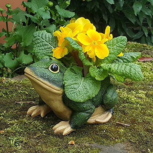 Gartendeko Gartenfigur Pflanztopf Schuh Blumentopf Übertopf Frosch Tiere Wildlife Deko Figur Frog
