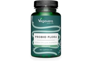 Vegavero Fermenti Lattici Probiotici BIO | con Fibra di Acacia Biologica | per Flora Intestinale e Microbioma | Fermenti dalla Germania | Vegan | 60 capsule Gastroresistenti