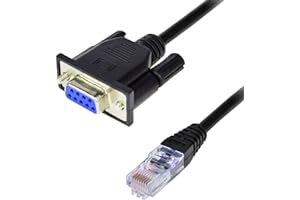 LFHUKEJI RJ45 zu RS232, DB9 9-poliger serieller Schnittstellen-Buchse zu RJ45, CAT5/6-Ethernet-LAN-Konsole, 1meter weiblicher Hafen