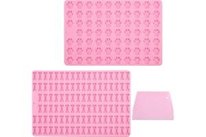LAKSOL 2 Pezzi Stampo per Cibo per Cani, Stampi per Biscotti in Silicone Tappetino da Forno Stampo Cioccolato Tappetino per Pasticceria in Silicone con Raschietto per Caramelle