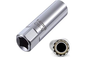 KKVOGMLE 14mm Spark Plug Socket, 12 Point 3/8-Inch Thin Wall Spark Plug Socket, Spark Plug Puller Spark Plug Removal Tool with BBMW, Toyota Cruiser 4.0, Toyota Innova 2.0, BYD FO, Panda 1.0, etc.