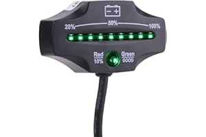 Qiilu LED Batterie Indicateur Indicateur Jauge Système de Charge Moniteur pour Moto Voiture Marine ATV Camion 12 V 24 V