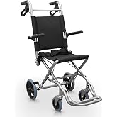 QUIRUMED Folding wheelchair, Special for home, For transport, Aluminium, Lightweight, Folding armrests, Folding footrests, Ha