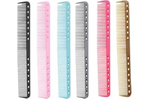 SCJJZ pettine capelli,pettine barba,pettine da taglio professionale,taglia capelli,Pettine tagliacapelli da parrucchiere pettine a doppia testa a denti fitti (6 pezzi)