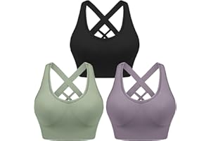 Leversic Brassiere Sport Femme Soutien-Gorge de Sport Femme Brassiere Femme Sport sans Armature Elastique Amovibles Coussinets Fitness Yoga Soutien Gorge Sport S-XL