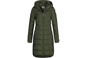 Eight 2 Nine Damen Steppmantel LETN-039 Lange Stepp-Jacke mit Kapuze