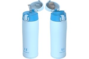 Super Sparrow Botella Agua Acero Inoxidable - Botella Termica - 350ml / 500ml / 750ml / 950ml - Termo Sin BPA, Botella de agua para niños - Incluye 2 Tapas : con Pajita y con Boquilla