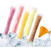 150 Sacs à Popsicle Sans BPA + 2 Entonnoirs - Pour Glaces, Yaourts Maison - Faciles à Remplir