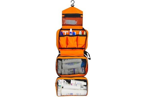 Sac de Toilette Suspendu étanche, JIEMEI Trousse de Toilette Pliable pour Hommes et Femmes, Fermeture à glissière de Haute qualité, Coussinets de Poche Portables 2 Paquets