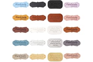 Houhounb Handmade Label Handmade Stationery Labels for Sewing, Handmade Sewing Textile Labels for Sewing, Embellishment, Knitting Accessories with Holes for DIY Clothing, 3 Styles, Pack of 60