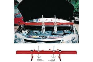 NAIMP 1102lbs / 500kg Engine Support Double Beam Bar, Engine stand with Dual Hooks Chains, Steel Motor Transmission Hoist, Motor Traverse Lifter Gearbox Support