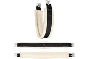 ‎EQUINATE Equinate Sattelgurt Midland Langgurt mit synthetischem Lammfell Bauchgurt 95-140cm