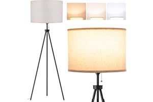 ‎ADDLON addlon LED Stehlampe Dreibein, Moderne Tripod Stehlampe, Stehlampe Wohnzimmer mit Lampenschirm, Stehleuchte Stehlampen für Wohnzimmer, Schlafzimmer, Büro (Beige)