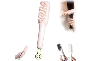 ARGUMUB Kuula Szczotka do włosów, samoczyszczący antystatyczny grzebień do masażu, magiczny chowany grzebień wygładzający dla kobiet (różowa)