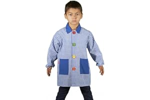 KLOTTZ - Babi colegio niño Bata escolar niño con cuello pico estilo Italiano niños