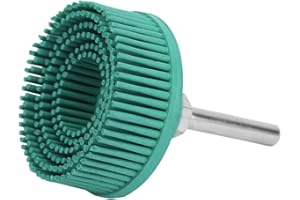 FTVOGUE 2Inch Bristle Disc Emery Rubber Abrasive Brush Polishing Grinding Wheel for Burr Rust Removal(Green 50#)