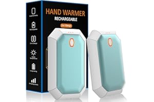 WOWGO Lot de 2 Chauffe-Mains Rechargeables - 4000 mAh - Idéal pour Les Sports de Plein air, Le Camping, la Chasse, Le Golf, Les Meilleurs Cadeaux d'hiver pour Femmes, Hommes, familles