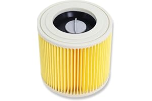 Filtro de Cartucho Compatible con Kärcher Aspiradora en Seco y Húmedo WD2 MV2 MV3 WD3 Series A Series Reemplaza # KAR64145520 por Poweka