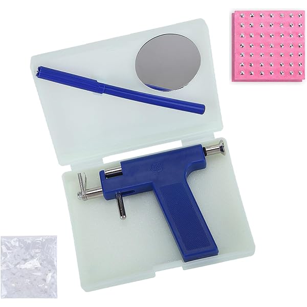 Kit Complet 200 Piercings Oreille TAFACE - Pistolet Perçage + Clous Multicolores + Outils