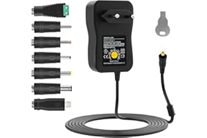 Universal Netzteil, Isisyu 40W AC zu DC 3V 4.5V 5V 6V 7.5V 9V 12V Adapter Einstellbares Schaltnetzteil mit 5V 2.1A USB Port und 7 DC Steckern für 3-12V Haus Elektronik, LED Streifen, Router, 3A max