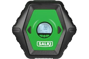 SALKI ALLinONE INFLATOR | Compresor de Aire Portátil Multifuncional, Inflador de Ruedas para Coche y Bicicleta - Incluye Múltiples Boquillas, Batería 2.000 mah (x3)