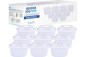 GOLDEN ICEPURE Filtro Acqua Ricambio per Brita Maxtra +, Brita Maxtra, Anna Duomax Confezione da 9 (Non per Brita Marella Fattura Disponibile) (9)