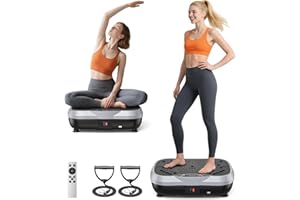 YAMVISA Vibration Plate Exercise Machine Weight Loss, Whole Body Workout Vibration Plate Lymphatic Drainage, 120 Adjustable Speeds, Built-in Bluetooth Speaker 330 Lbs Capacity for Shaping Wellness Home Office